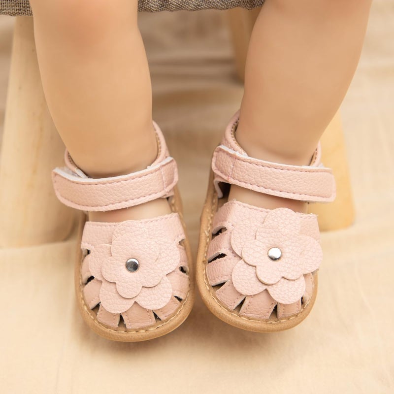Babelvit Infant Baby Girl Boy Sandals Comfort Premium Summer Outdoor Casual Beach Shoes with Flower Bowknot Anti Slip Rubber Sole Newborn Toddler Prewalker First Walking Shoes - Image 2